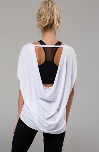 Image Title Onzie Drop Back Top - White